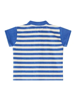 Gestreiftes Frottee-Poloshirt 'Eponge' Blau