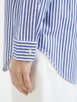 Gestreiftes Hemd Marineblau