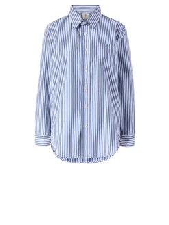 Gestreiftes Hemd Marineblau