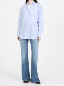 Gestreiftes Hemd 'Nancy' Eisblau