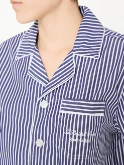 Gestreiftes Hemd 'Pyjama' Hellblau/Weiß