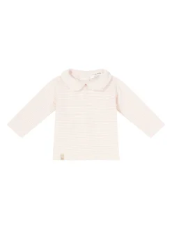 Gestreiftes Langarmshirt 'Angelica' Rosé/Crème