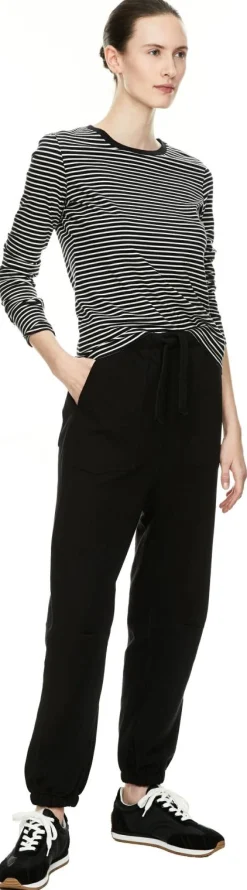Gestreiftes Langarmshirt 'Simone' Schwarz