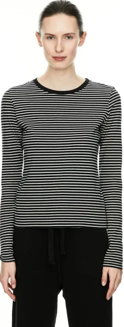 Gestreiftes Langarmshirt 'Simone' Schwarz