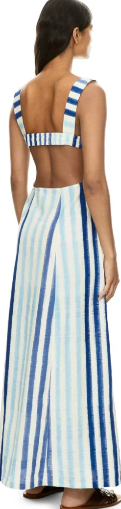 Gestreiftes Midikleid 'Azzurra' Blau