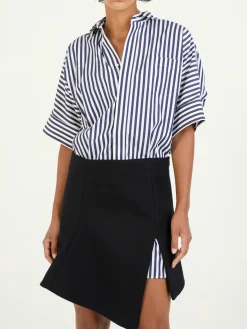 Gestreiftes Minikleid Marineblau/Weiß