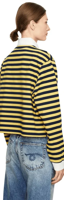 Gestreiftes Poloshirt Gelb