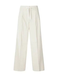 Gestreifte Stoffhose 'Addison' Crème