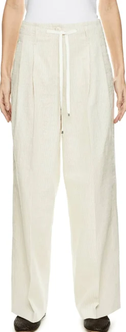 Gestreifte Stoffhose 'Addison' Crème