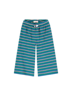 Gestreifte Stoffhose Grün