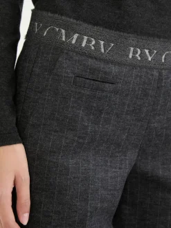 Gestreifte Stoffhose 'Kim' Grau