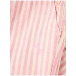 Gestreifte Stoffhose mit Logo-Print Rosa