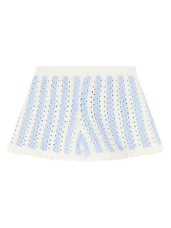 Gestreifte Strickshorts 'Mekylane' Hellblau