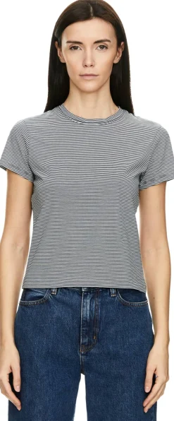 Gestreiftes T-Shirt 'Baby' Marineblau