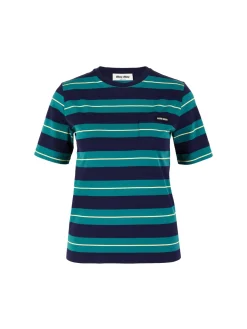 Gestreiftes T-Shirt Blau