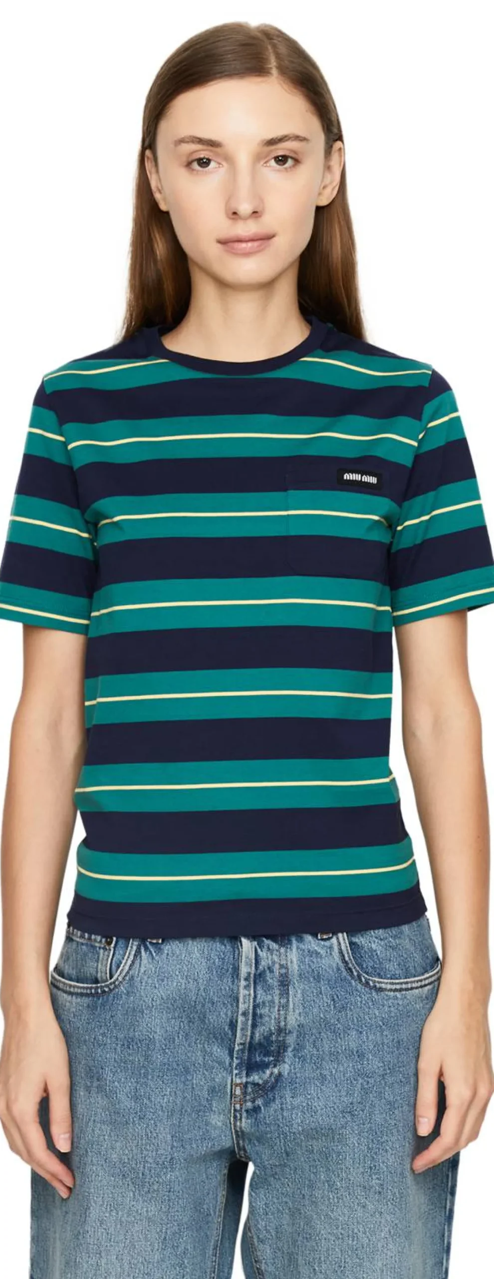 Gestreiftes T-Shirt Blau