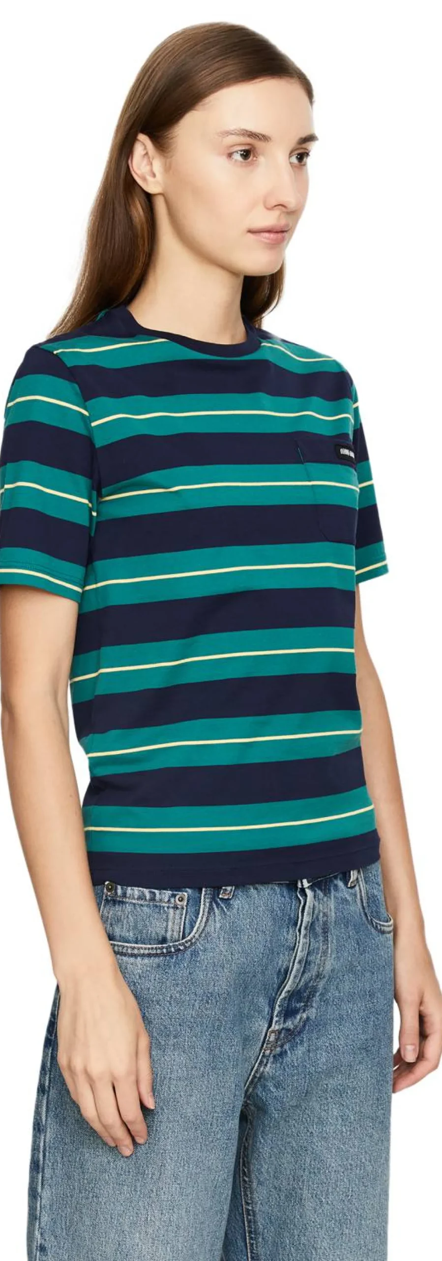 Gestreiftes T-Shirt Blau