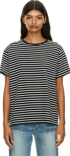 Gestreiftes T-Shirt 'Boy T' Schwarz