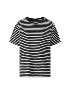 Gestreiftes T-Shirt 'Boy T' Schwarz