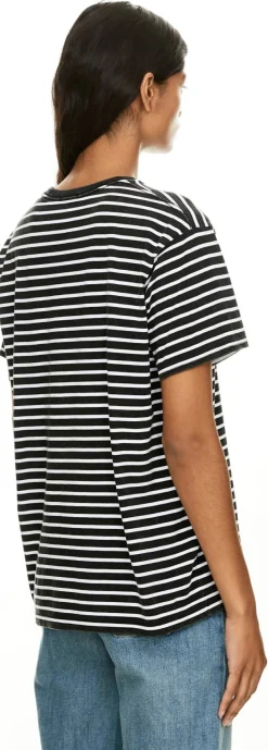 Gestreiftes T-Shirt 'Boy T' Schwarz
