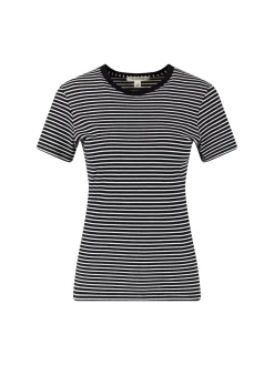 Gestreiftes T-Shirt 'Lana' Schwarz