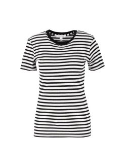 Gestreiftes T-Shirt 'Lana' Schwarz
