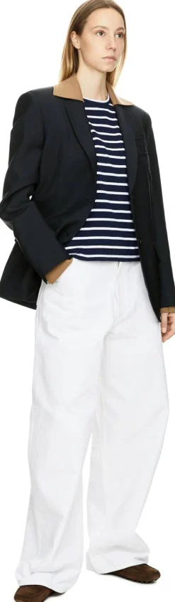 Gestreiftes T-Shirt Marineblau