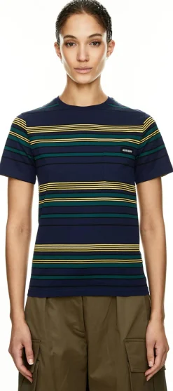 Gestreiftes T-Shirt Marineblau