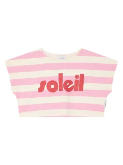 Gestreiftes T-Shirt 'Soleil' Pink