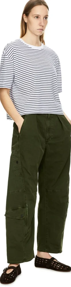 Gestreiftes T-Shirt Weiß