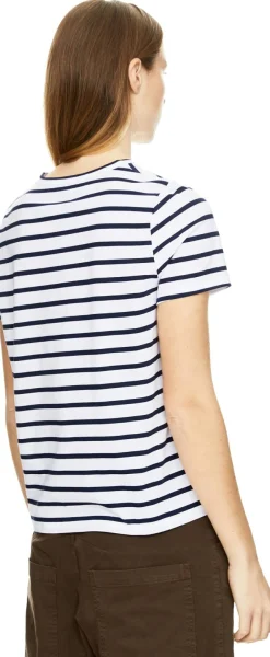 Gestreiftes T-Shirt Weiß