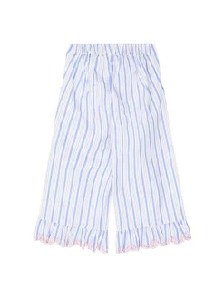 Gestreifte Volant Hose 'Loukini' Blau