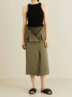 Gestufter Rock Khaki