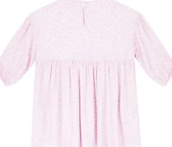 Gewebtes Kleid mit Blumenmuster Flieder