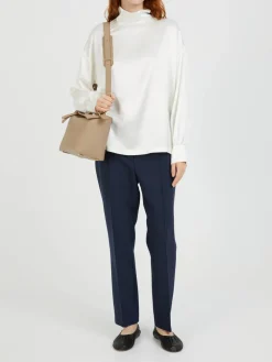 Glänzende Bluse Weiß