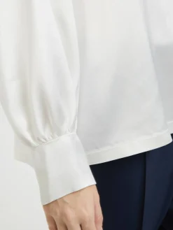 Glänzende Bluse Weiß