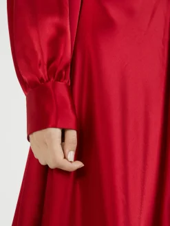 Glänzendes Midikleid Rot