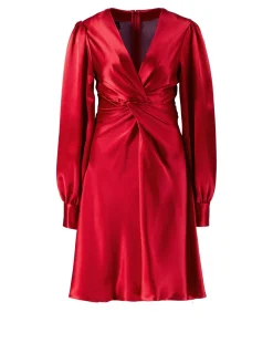 Glänzendes Midikleid Rot