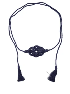 Gürtel aus Sabra Seide Marineblau