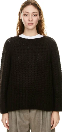 Handgestrickter Cashmere-Seidenpullover 'Valencia' Schokolade