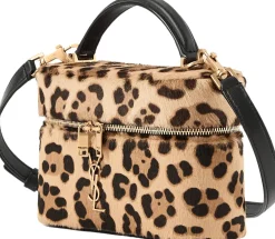 Handtasche 'Gaby' mit Leopard-Print Braun