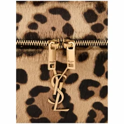 Handtasche 'Gaby' mit Leopard-Print Braun