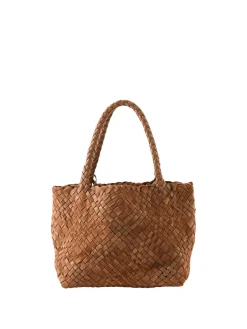 Handtasche 'Small Ruth' aus geflochtenem Leder Beige