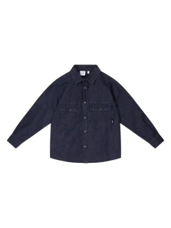 Hemd aus Baumwoll-Denim Dunkelblau