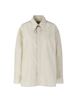 Hemd aus fließendem Seidensatin Beige