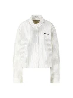 Hemd aus gestreiftem Chambray Beige