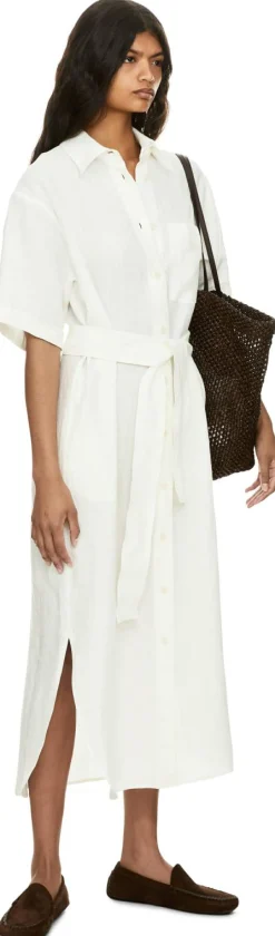 Hemdblusenkleid 'Santaluz' aus Leinen Bianco