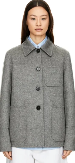 Hemdjacke aus Cashmere Grau