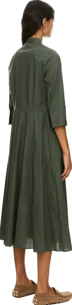 Hemdkleid mit Knotendetail Olivgrün