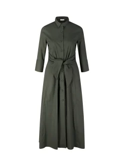 Hemdkleid mit Knotendetail Olivgrün